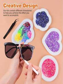 64-Grid 2-Box AB Resin Jelly Flatback Rhinestone Bedazzling Kit, Mixed Color Crystal Gemstone Diamond Decor, Suitable For DIY Phone Case, Clothing, Water Cup, Decoration, Handicraft, Fabric Garment, Shoes & Hats, Holiday Gift Art - DIY Rhinestones - View 4