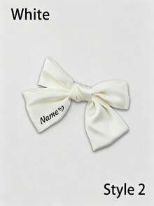 Halloween Customized Name Large Bow Hair Clip, Personalized Elegant Ribbon Hair Accessory, Suitable For Daily Wear, Party And Wedding Styling, Eye-Catching Customized Hair Accessory, Customizable Gift, Suitable For Women's Birthday, Holiday, Special Occasions - Multicolor - View 7