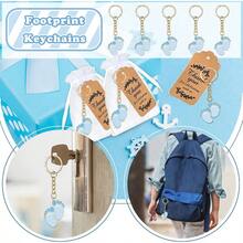 60 Piezas/Set de Llaveros con Huellas, Incluye 20 Llaveros con Huellas, 20 Bolsas de Gasa Transparentes y 20 Tarjetas de Agradecimiento, Adecuado para Regalos de Cumpleaños, Regalos de Fiesta y Regalos de Retorno para Invitados - Ver 4