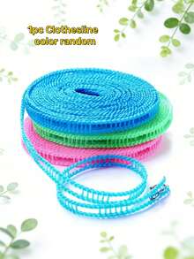 1pc Durable Stainless Steel Clothesline | Portable Laundry Drying Rope, Suitable For Indoor/Outdoor Use, Perfect For Camping, Bathroom And Dormitory, Pet Leash, Anti-Slip, Rust-Proof And Weather-Resistant, With Hook Accessories, Indoor/Outdoor Laundry Clothesline, Multi-Functional Steel Wire Rope - Multicolor - View 14