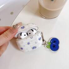Elegant Fashion Striped Blueberry Floral With Pendant 4/Pro3 Earphone Protective Case Cover For 2nd/3rd Generation New Model - Multicolor - View 6