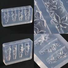 2Pcs 3D Flower Silicone Nail Mold With Dual‑Ended Wax Pen Embossed Floral Nail Art Mould Carving Tool Set For DIY Nail Decoration - Multicolor - View 6