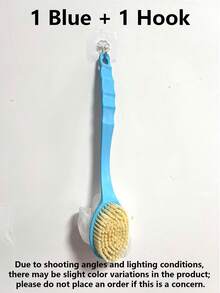 2pcs 2-In-1 Extra Long Handle Bath Brush With Hook, Soft Bristle Body Brush, Non-Slip Handle, Suitable For Hard-To-Reach Areas, Deep Cleansing Exfoliating Bath Tool, Bathroom Personal Care Accessory, Suitable For Home, Spa And Travel - Multicolor - View 15