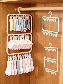 Space Saving Clip Hangers, Multifunctional Laundry Drying Rack With Clips, Hanging Organizer For Socks, Underwear, Shoes, Pants & Small Items, Closet, Bathroom, Dorm & Home Storage - White - View 7