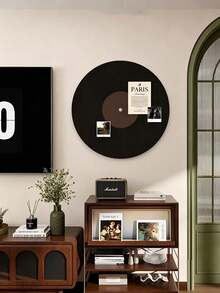 Vinyl Record Shaped Felt Photo Board, Vinyl Record Felt Board, Felt Message Board, Suitable For Home, Office And Classroom. Perfect For Organizing Notes, Scheduling And Rustic Decor. Wall Decoration And Storage - Multicolor - View 5
