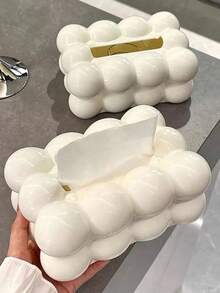 Hộp đựng khăn giấy hình đám mây có ngăn lưu trữ, giá đỡ khăn giấy nghệ thuật bong bóng, có thể đựng khăn giấy và điều khiển từ xa, hộp đựng khăn giấy trang trí, phù hợp cho ô tô, phòng tắm, phòng khách, phòng ngủ, bàn làm việc, nhà và văn phòng - Nhiều màu - Xem 4