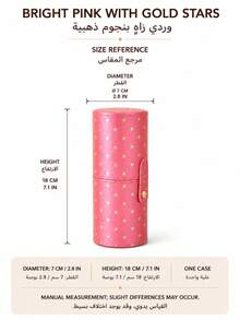 1PC Quilted PU Leather Makeup Brush Organizer With Rose Gold Rivets And Snap Strap, Detachable Cylindrical Storage Tube For Vanity, Bathroom Countertop, Travel Or Bag Organization, Beauty Storage, Christmas And Saudi National Day Gift, Daily Use - Pink - View 15
