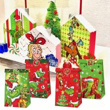 The Grinch Quirky The Party Gift Flat Pouch, The Sticker Candy Storage Organizer, Holiday Party Favor Packaging, Suitable For Party Organizers For Holiday Gift Distribution And Storage - A - View 10