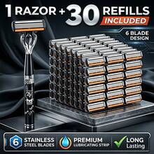 31pcs Vintage Punk Rock Style Men's Manual Safety Razor Set, Non-Slip Comfortable Grip Safety Razor, With 30 Extra Replacement Blades, Reusable, Smooth, Comfortable, Clean Shave, Directly Washable, Suitable For Facial Hair, Armpit Hair, Private Areas, Leg Hair, Neutral Fashion Durable Grooming Tool, Elegant Razor Style Suitable For Valentine's Day, Father's Day Gift (No Gift Box) - A - View 11