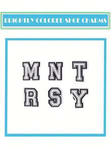 26pcs Letter Charms For Sandals Shoe Decoration Number, Alphabet ABC-Z Characters, DIY Shoes Accessories For Men Women - 26Pcs - View 3