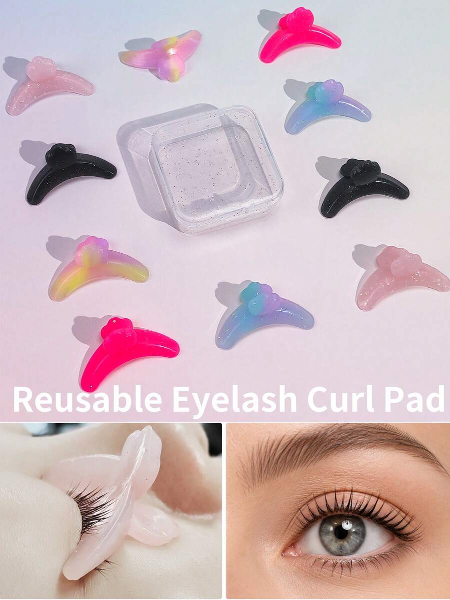 LIBEAUTY 1/2Pcs Reusable Eyelash Curler Pads, Anti Slip Design Eyelash Curler, Suitable For Eyelash Dyeing, Multiple Eyelash Removal Devices - Multicolor - View 1