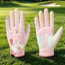 Sarung Tangan Golf Wanita Warna Pink, Sepasang, Anti Selip, Bernapas, Tahan Lama, Modis - Berwarna merah muda - View 4