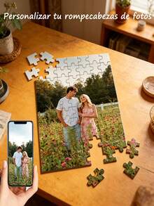 1pc Personalized Wooden Puzzle, Customized Photo Portrait Puzzle, Couple Portrait Puzzle, Anniversary Customized Photo, Graduation Class Photo Puzzle, Family Gathering Customized Puzzle, Customizable Puzzle, Suitable For Room Decoration, Gift - Multicolor - View 2