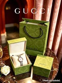 Hộp đựng đồng hồ Gucci màu xanh sang trọng, hộp trưng bày trang trí có đệm bên trong, hộp quà lưu trữ thanh lịch, chỉ 1 hộp - màu xanh lá - Xem 6