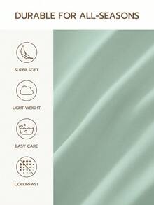 HONEYMOON 1pc Solid Color Soft Fitted Sheet 100% Polyester Fabric Lightweight Cloud-Like Touch Bedding Mattress Cover, Suitable For 9-12 Inch Deep Mattress, Soft Breathable Machine Washable, Shrink-Resistant, All-Season Use, Different Sizes Suitable For Home And Dorm, Back To School Dorm Essential, Light Green - Light Green - View 4