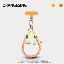 Beaded Handmade Woven Wide Wrist Strap Dopamine Exquisite Lanyard Fashion Versatile Anti-Loss Phone Case Universal Crossbody Phone Strap - Multicolor - View 2