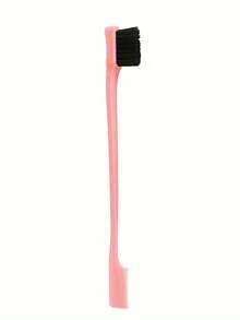 1pc Children's Double-Sided Edge Control Hair Brush, Suitable For Girls, Nylon Bristles, Plastic Bristles, Suitable For All Hair Types, ABS Handle, Makes Hair Smooth And Shiny, Ideal Gift Choice - Multicolor - View 8