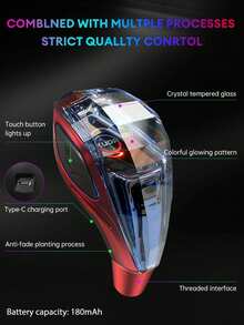 XUDA 2026 New Car Crystal Gear Shift Knob, Crystal Seven-Color LED Light Gear Shift Handle, Cool Color Scheme, Side Lighting, Plug And Play, Comfortable Grip, Wear-Resistant And Scratch-Resistant, Suitable For Cars - A - View 9