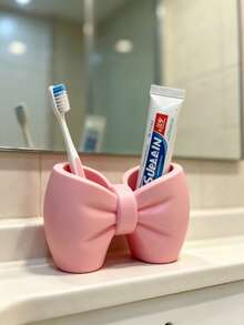 1pc Bow-Shaped Toothbrush Holder, Sink Toothbrush & Toothpaste Storage Rack, Desktop Toothbrush Organizer, Electric Toothbrush Stand, Cosmetic Storage Rack, Space-Saving Toothbrush Organizer, Suitable For Kitchen, Bathroom, Bedroom - Multicolor - View 6