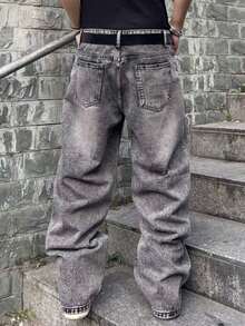 Boys Casual Pocket Minimalist All-Season Denim Jeans, Everyday Casual - Grey - View 2