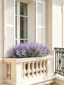 3/20pcs Artificial Lavender Flower Bouquet, Suitable For Autumn Wedding Vase, Home Dining Room And Bedroom Decor, Holiday And Birthday Party, Outdoor Garden Decoration, Autumn Decor And Halloween Fun Arrangement - Purple - View 5