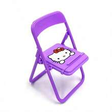SANRIO 1PC Mini Phone Stand Hello Kitty Mini Folding Chair Phone Holder, Cute Desktop Ornament, Classic Hello Kitty Pattern! Both A Stable Phone Stand And A Healing Desktop Decoration, Foldable Design For Easy Storage, Perfect Gift Choice For Sanrio Fans Or Best Friends - Multi-color - View 7