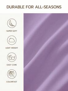 HONEYMOON 1pc Solid Color Soft Fitted Sheet 100% Polyester Fabric Lightweight Cloud-Like Touch Bedding Mattress Cover, Elastic Edges, Suitable For 9-12 Inch Deep Mattress, Soft Breathable Machine Washable, Shrink-Resistant, Fade-Resistant, All-Season Use, Different Sizes Suitable For Home And Dorm, Back To School Dorm Essential, Purple - Purple - View 4