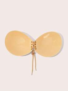 Front Lace Up Sticky Bra Strong Adhesive Invisible Push Up Strapless Backless Lightweight Seamless Reusable Gathering Lift Women Intimates Accessories - Multicolor - View 4