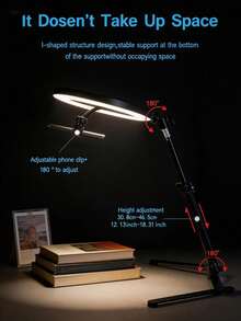 Borriig 10" LED Ring Light With Tripod & Phone Holder, Dimmable Warm/Cool Light 3 Color Modes For Selfie, Live Stream, Video, Photography - Mother's Day Gift,Christmas Gift,Gift For Her - Overhead Mount Light - View 5
