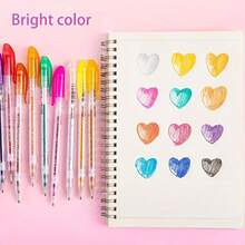 36pcs Painting & Journaling Pen Set, Random Colors Including Fluorescent, Glitter, Metallic, Multi-Color, Smooth Ink Flow (12 Different Colors + 24 Replaceable Refills). Suitable For Journaling, Doodling, Note-Taking, Painting, Creative Writing, Students And Craft Enthusiasts. - Sets - View 5