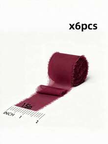 1/3 Roll DIY Handmade Tassel Fabric Gift Wrapping Chiffon Satin Ribbon, 1.5 Inch X 21 Yards Raw Edge Satin Ribbon, Suitable For Wedding Invitations, Bridesmaid Bouquets, Gift Wrapping, DIY Crafts, Bow Making, Party Decoration - Multicolor - View 6