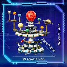 Rotatable Solar System Astronomical Model Building Blocks, 9 Planets Interstellar Space STEM Educational Blocks, DIY Science Assembly Model Toy, Suitable For Adults And Teens 14+ As Collectible Gift - Mini Building Blocks - View 5