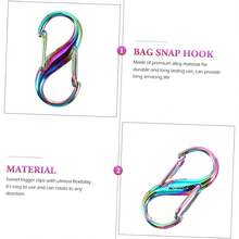 5Pcs Stainless Steel Micro Sized Dual Carabiner For Keys, Pet Tags & Small Accessories Center Locking Lever Twist-To-Lock - 5 Pieces - View 6