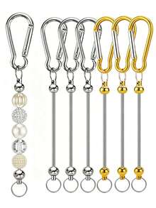 6/12pcs Blank Key Rings, Key Chains DIY Multi-Function Men's Novelty Keychains DIY Beaded Keyring Set, Key Ring Chain, Handmade DIY Beaded Keyring DIY Craft Keyring Rod For Handmade Blank Key Chain DIY Gifts - Keychain Accessory Kit - View 10