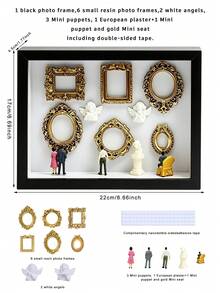 1 Set 6-Inch DIY Mini Museum Shadow Box, 3D Shadow Box Set With Gold Mini Photo Frame And Figurines, Personalized Memory Display, Unique Holiday, Anniversary, Graduation And Special Occasion Commemorative Decoration - Multicolor - View 13
