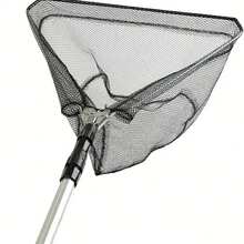 1pc Aluminum Alloy Telescopic Fishing Net, Triangular Mesh Design, Essential Tool For Freshwater/Saltwater Fishing, Suitable For Catching Shrimp, Crab, Fish, Fishing Accessory, Ideal Choice For Outdoor Fishing - White - View 7