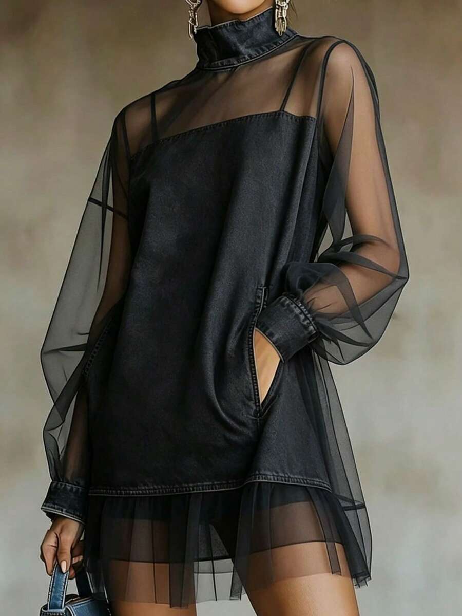 Women Short Dresses - Black - View 1