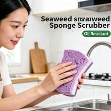 1/5pcs Antibacterial Dish Cloth, Natural Wood Pulp Dish Sponge, Double-Sided Cleaning Tool, Pure Cotton Yarn, Kitchen Grease Scrubbing Cloth - Multicolor - View 5