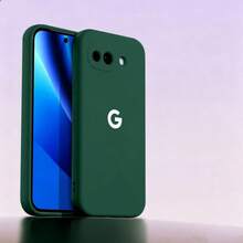 液態手機殼 附植絨內裡 適用 Pixel 6 6a 6pro 7 7a 8 8a 8pro 9 9a 9 Proxl 10 10a 10pro Xl 11 11pro Xl - 深綠色 - 查看 1