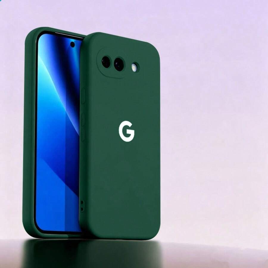 液態手機殼 附植絨內裡 適用 Pixel 6 6a 6pro 7 7a 8 8a 8pro 9 9a 9 Proxl 10 10a 10pro Xl 11 11pro Xl - 深綠色 - 查看 1