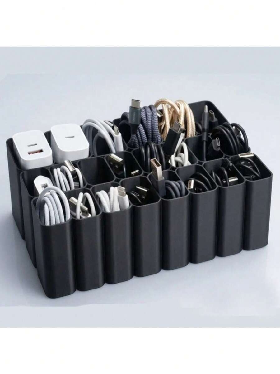 Kotak/Baki Pengatur Kabel USB Tugas Berat 11/22 Grid, Kotak Pengatur Kabel Meja Cocok untuk Rumah dan Kantor, Pengatur Kabel Gaya Laci Meja, Alat Penyimpanan Rumah Praktis, Halloween, Musim Wisuda, Natal, Kotak Pengatur Kabel Terbaik - A - View 1