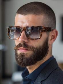 1 Pair Men's Retro Tortoise Shell Square Frame Wide Temple Street Style Vacation Fashion Glasses - Tortoiseshell Frame - View 1
