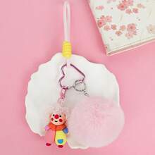 1pc Cute Keychain, Cartoon Fluffy Bag Charm, Adorable Women's Bag Pendant, Car Key Ring Charm, Suitable For Backpack, Handbag, Tote Bag, Key Decoration, Birthday Gift, Friend Small Gift And Daily Accessory - Multicolor - View 6