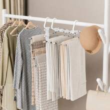1pc Space-Saving Pant Hanger, Non-Slip Stainless Steel Multi-Function Pant Rack, Multifunctional Pant Hanger Stainless Steel Wardrobe Storage Rack, Pants, Jeans, Scarf Hooks, Magic Casual Pants Jeans Hanger, Versatile High-Quality Metal Wardrobe Storage Rack, Suitable For Leggings - Multicolor - View 5