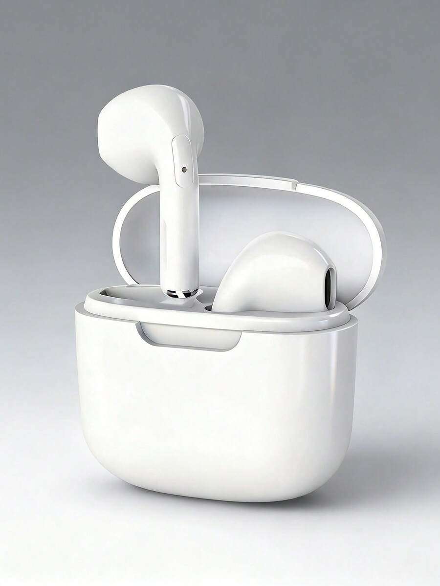 These TWS Wireless Bluetooth Earbuds Feature Noise Cancellation And HiFi Stereo Sound, Equipped With A Wireless Charging Case, Waterproof In-Ear Design, Long Battery Life, Suitable For Travel, Sports, Gym And Daily Listening. - White - View 1