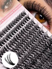 200 Pcs D Curl Individual Lashes Cluster Lashes 9-16mm Mixed Cluster Lashes 40D Lash Clusters Extensions Individual Lashes Cluster DIY Lash Extensions At Home For Festivals False Eyelashes Fake Lashes Individual Clusters Lash - View 2