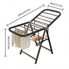 Foldable Wing‑Shaped Clothes Drying Rack With Multi‑Rod Drying Positions, Large‑Capacity For Drying Clothes And Bedding, Stable Support Frame, Foldable For Storage, Suitable For Home Balconies And Indoor Use - A - View 11
