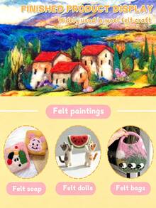 Needle Felting Poked Pad ,Wool Felt Workplace Wear-Resistant Mat, Cushion Wool Felting Handmade Craft Accessories Tool,Multiple Sizes - Multicolor - View 4