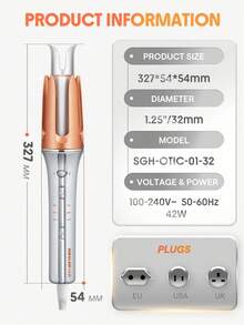 One-Touch Instant Automatic Hair Curler, 32mm Automatic Hair Curler With 3 Heat Settings, Fast Heating And Bi-Directional Rotation, Auto Shut-Off, Anti-Scald And Anti-Tangle Rotating Curling Wand - US A Type Plug(110-127V) - View 4