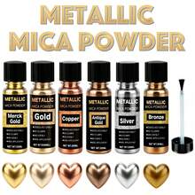 6PCS/1PC Metallic Mica Powder, Brushed Bottle Of Mica Powder, Resin Dyes, Resin Color Pigments For Making Epoxy Resin, Clay, Jewelry, Candles, And Paints, Available In 20ml Six Colors. - Multicolor - View 1